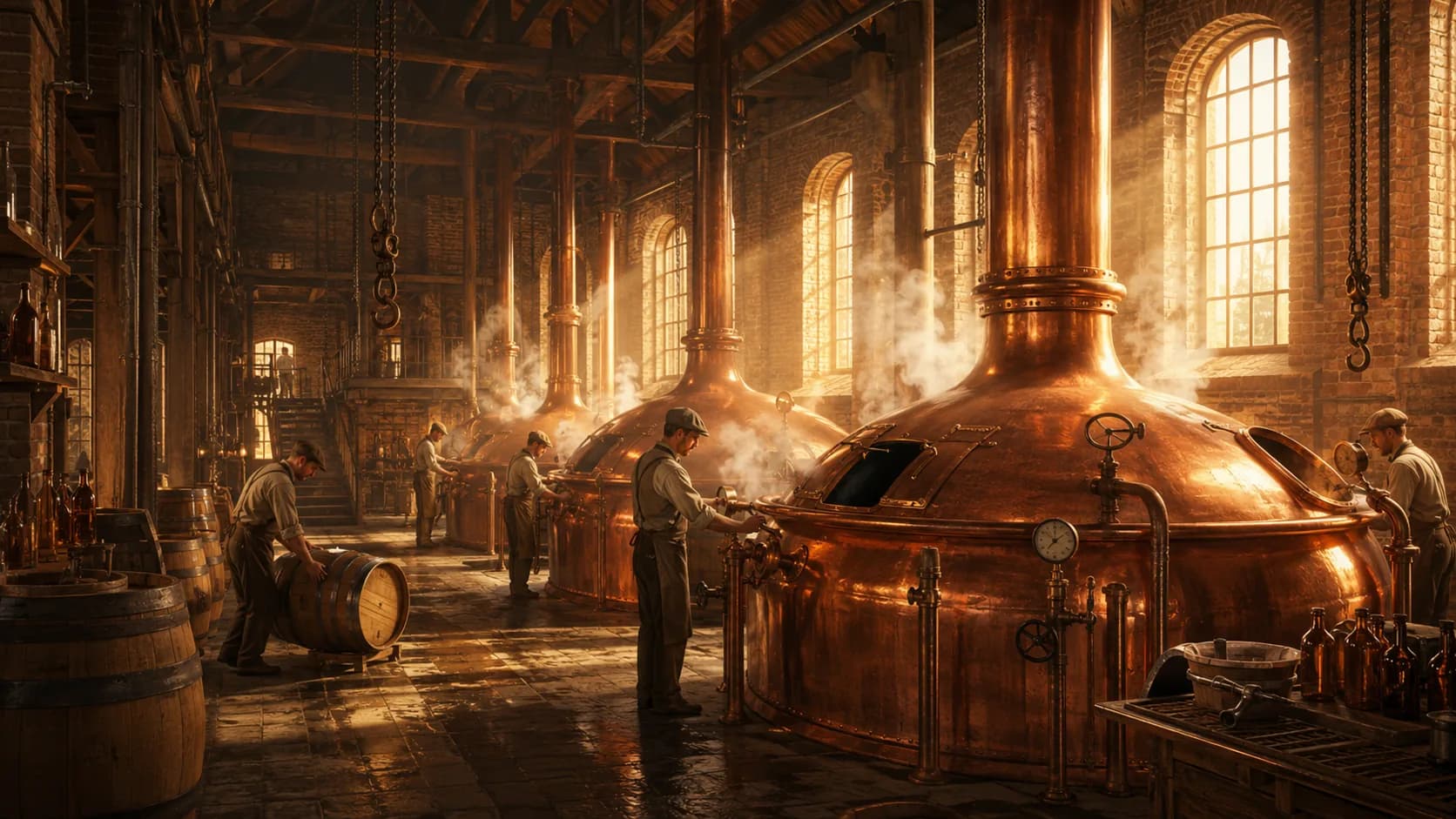 Illustrative classic Belgian historic brewery